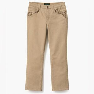 Elegant Beige Straight Leg Jeans